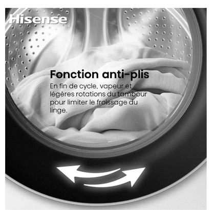 Lave-linge hublot Hisense WF5I9043BBFS iFit – 9 kg 47 cm Noir