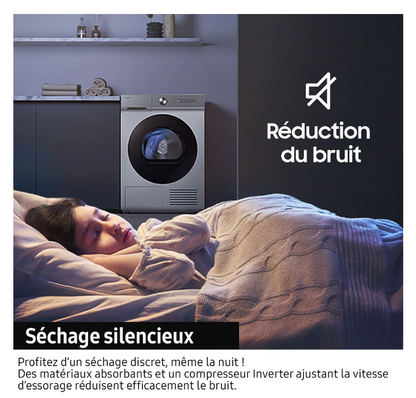 Sèche-linge pompe à chaleur Samsung DV90F09F4S BESPOKE AI – 9 kg Classe A
