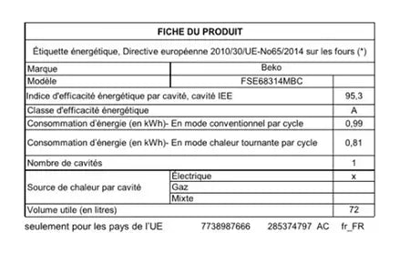 Cuisinière induction Beko FSE68314MBC