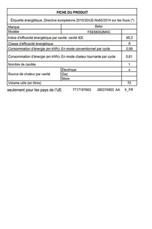 Cuisinière induction Beko FSE68302MXC