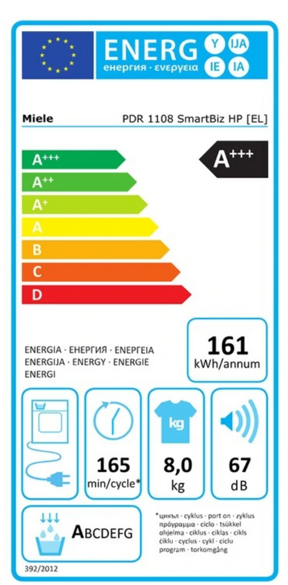 Sèche-linge professionnel Miele PDR 1108 SmartBiz HP – 8 kg Pompe à chaleur A+++