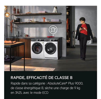 Sèche-linge pompe à chaleur AEG TR93A9H4BW Série 9000 – 9 kg Classe B