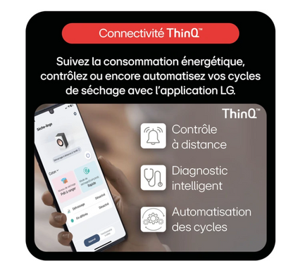Sèche-linge pompe à chaleur LG RH9X71WH – 9 kg DUAL Inverter AI Dry Classe B