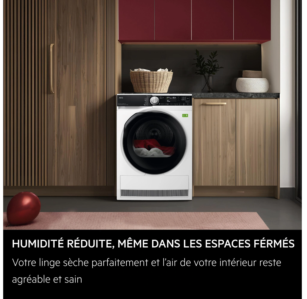 Sèche-linge pompe à chaleur AEG TR9XA59PA – 9 kg 3DScan SmartDry Triple A 60 dB