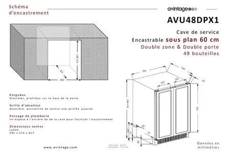 Cave de service Avintage AVU48DPX1