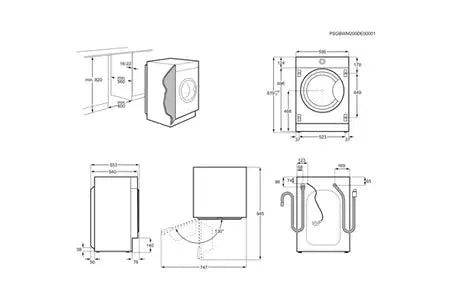 AEG LFR8W8140BI – Lave-linge Hublot Intégrable 8 kg Blanc