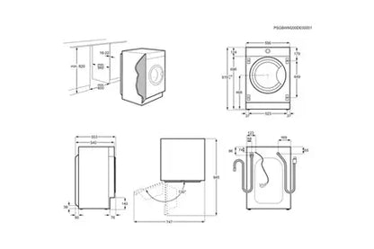 AEG LFR8W8140BI – Lave-linge Hublot Intégrable 8 kg Blanc