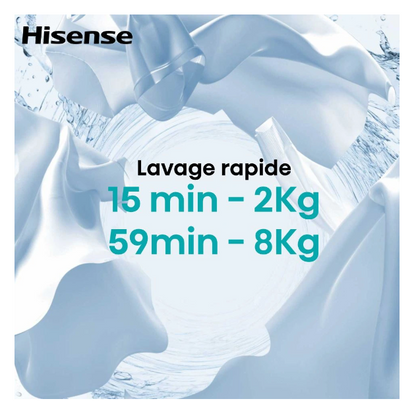 Lave-linge hublot Hisense WF5I9043BBFS iFit – 9 kg 47 cm Noir