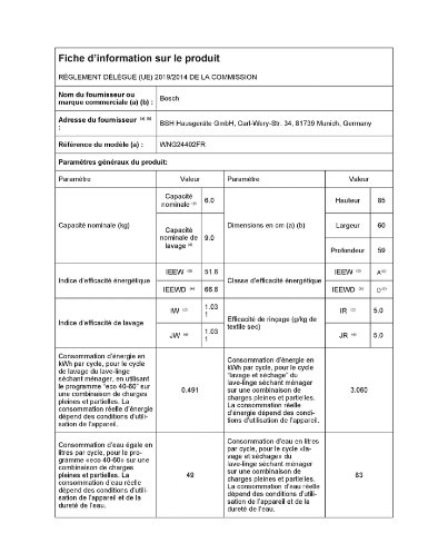 Lave-linge séchant Bosch WNG24402FR – 9/6 kg EcoSilence Drive