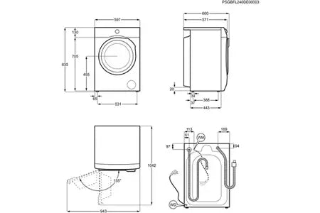 Electrolux EW7IW2856BG – Lave-linge Séchant 8/5 kg Blanc