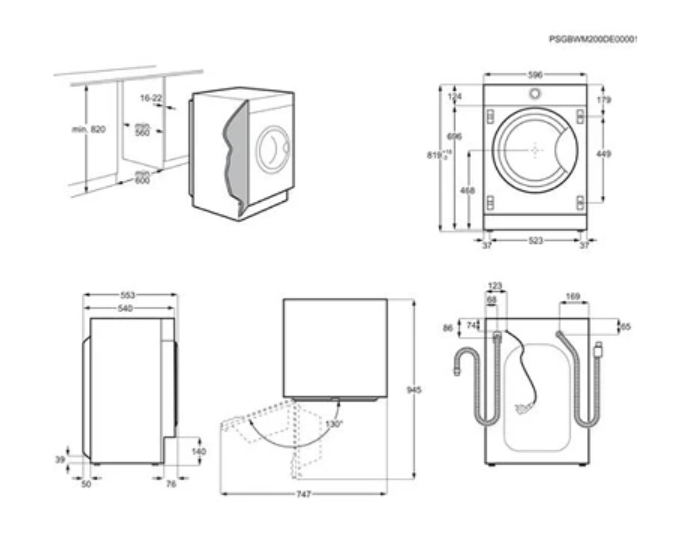 Lave-linge hublot encastrable Electrolux EW8F3814BI – 8 kg 60 cm