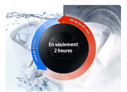 Sèche-linge pompe à chaleur Samsung DV90DG6845LK – 9 kg Classe A