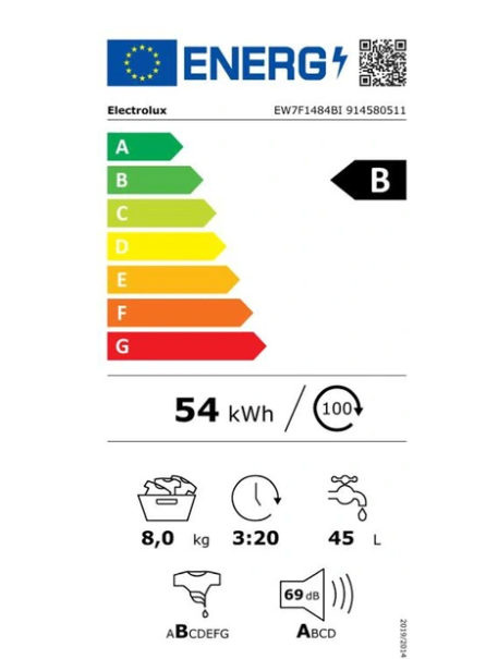 Lave-linge hublot encastrable Electrolux EW7F1484BI – 8 kg Classe B
