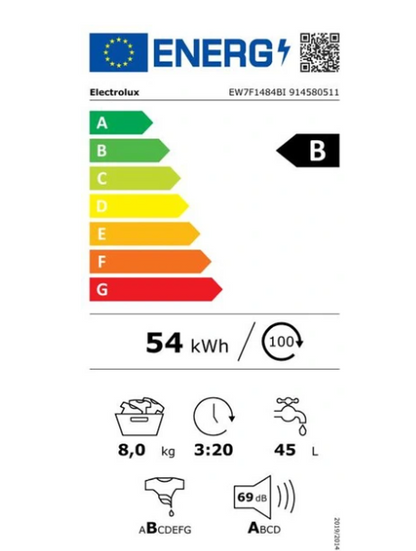 Lave-linge hublot encastrable Electrolux EW7F1484BI – 8 kg Classe B