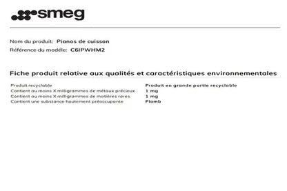 Cuisinière induction Smeg C6IPWHM2