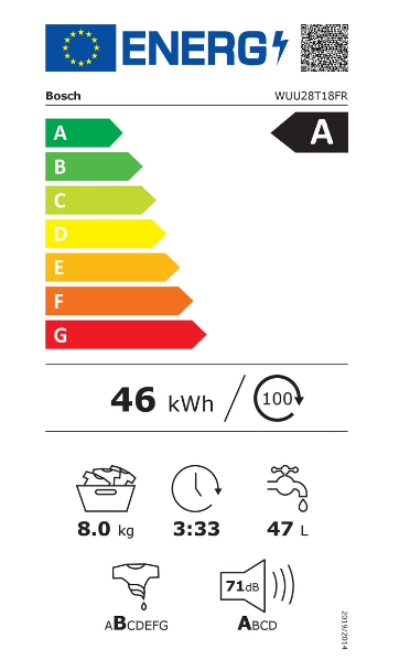 Lave-linge hublot Bosch WUU28T18FR – 8 kg EcoSilence Drive