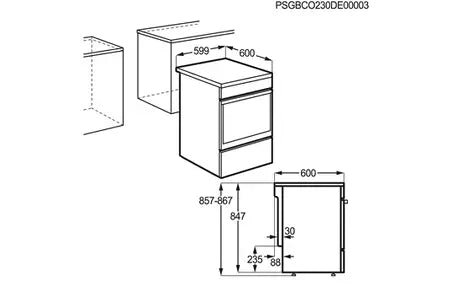 Cuisinière vitrocéramique Electrolux EKR664900X