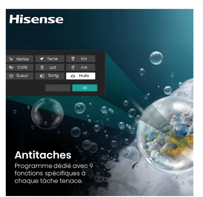 Lave-linge hublot Hisense WF5I9043BBFS iFit – 9 kg 47 cm Noir
