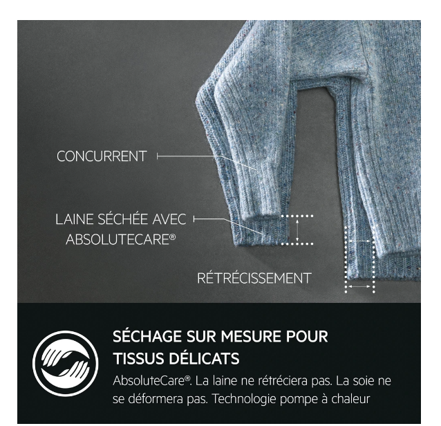 Sèche-linge pompe à chaleur AEG TR93A9H4BW Série 9000 – 9 kg Classe B
